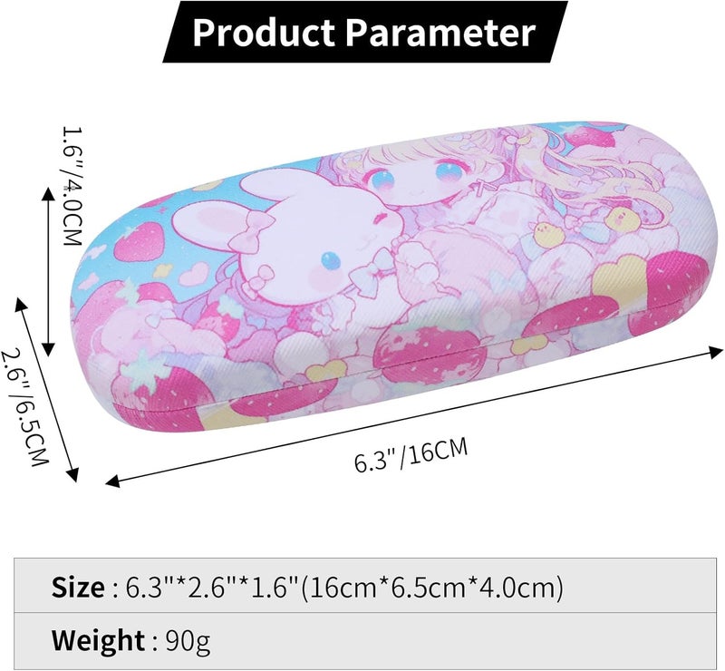 PERFECTSIGHT Store Hard Shell Eyeglasses Case, PU Leather Protective Glasses Case, Cute Eyeglass Case for Women Men Girls - Image 5